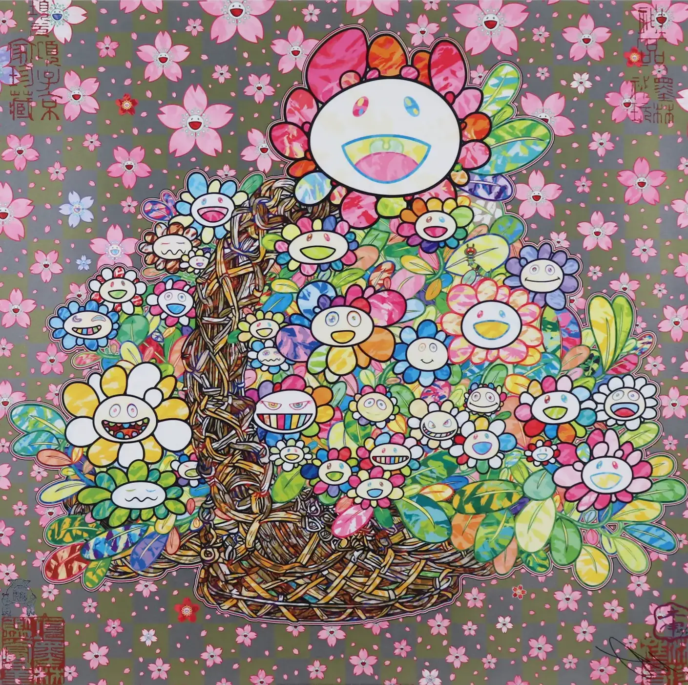 宋 李嵩「花籃」へのオマージュ