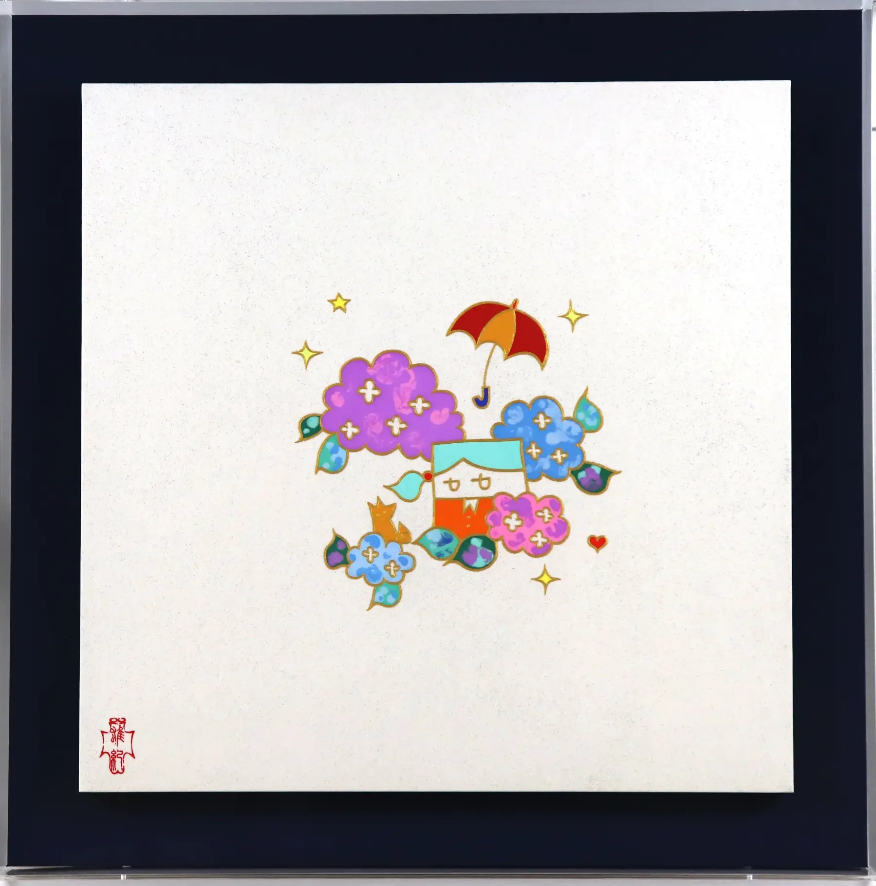 あじさいと群像図