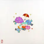 あじさいと群像図