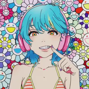 smaile_02 ブルーヘ アー、ピンクヘッド ホンw M.F