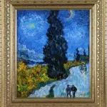 糸杉と星の見える道