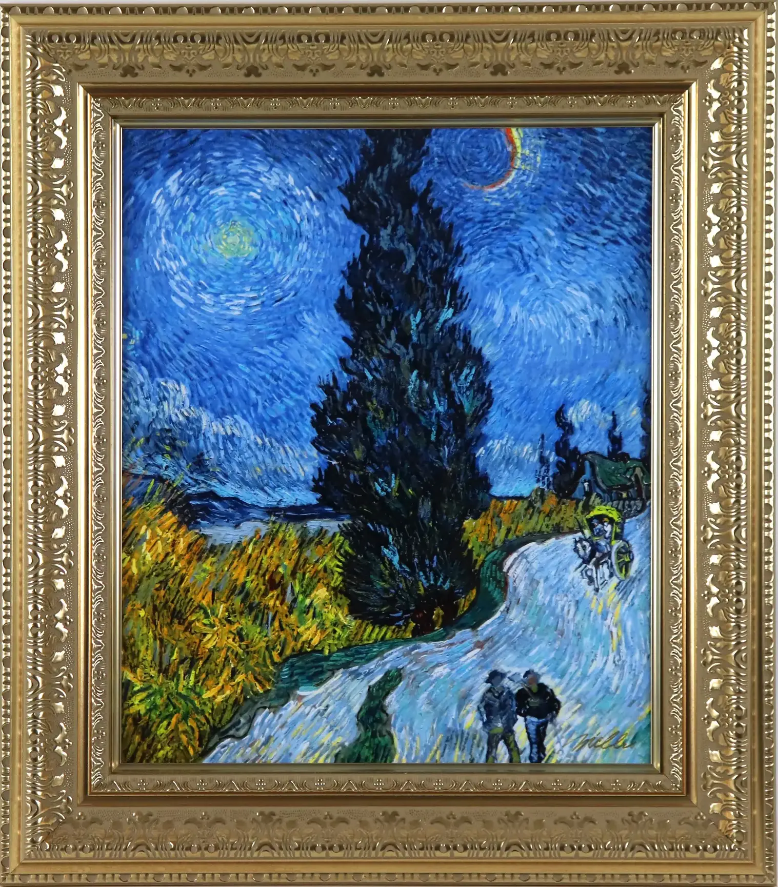 糸杉と星の見える道