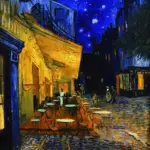 夜のカフェテラス