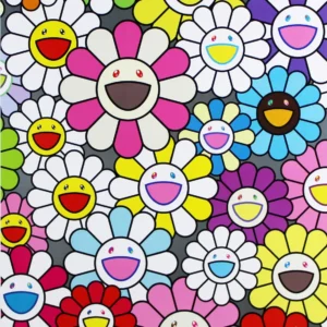 小さなお花の絵：ピンクや紫やいろんな色