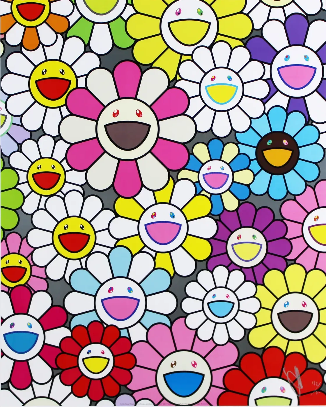 小さなお花の絵：ピンクや紫やいろんな色