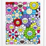 小さなお花の絵：黄色や白や紫のお花たち