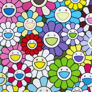 小さなお花の絵：黄色や白や紫のお花たち